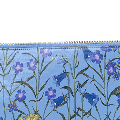 Gucci Calfskin Bamboo New Flora Zip Pouch Azure 8 of 8