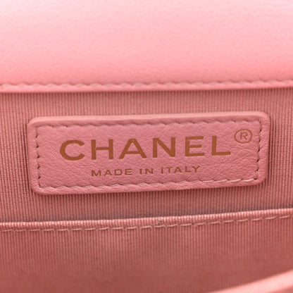 Chanel Calfskin Tweed Quilted North South Boy Flap Pink 6 of 11