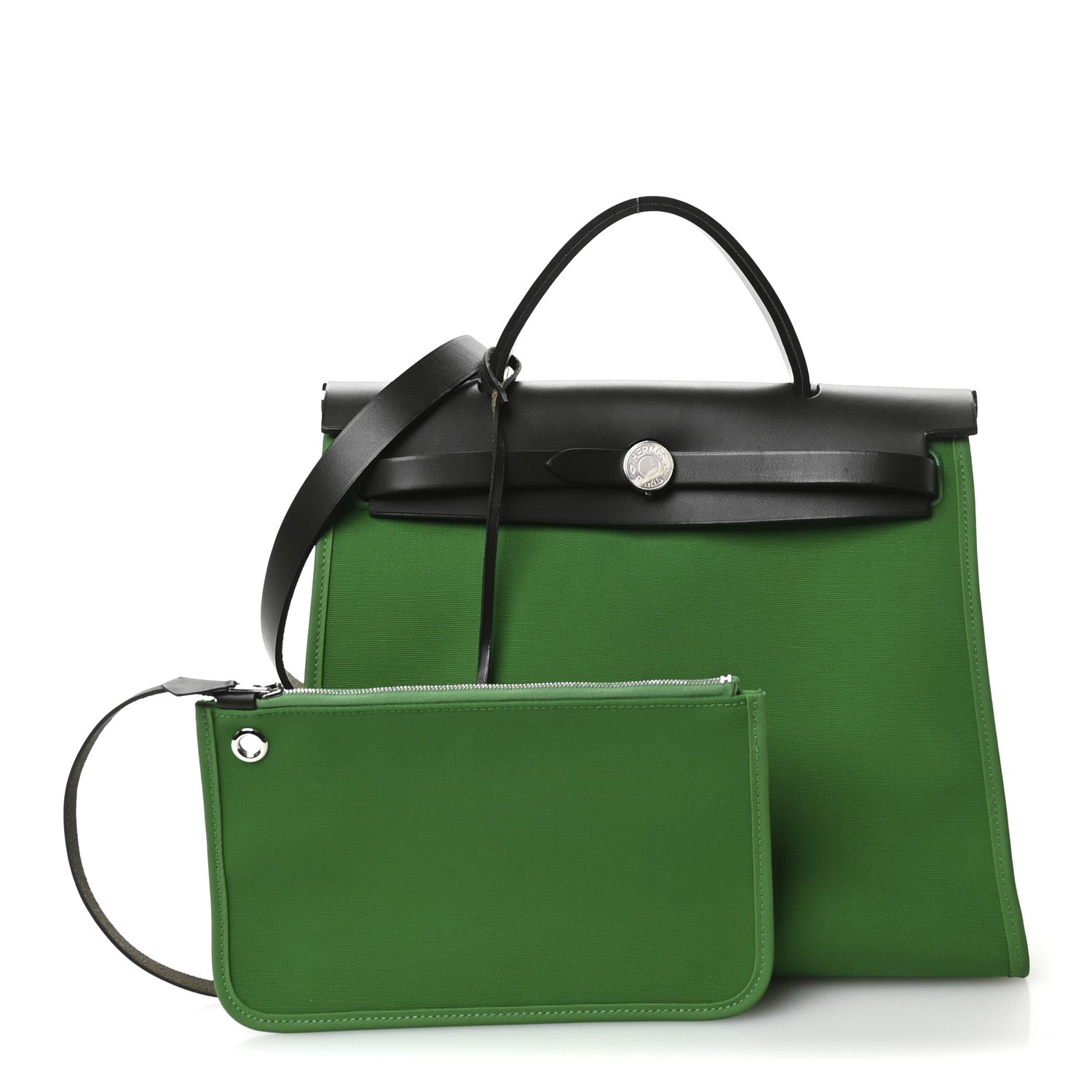 Hermes Vache Hunter Toile Herbag Zip 31 PM Cactus Bleu Indigo 3 of 12