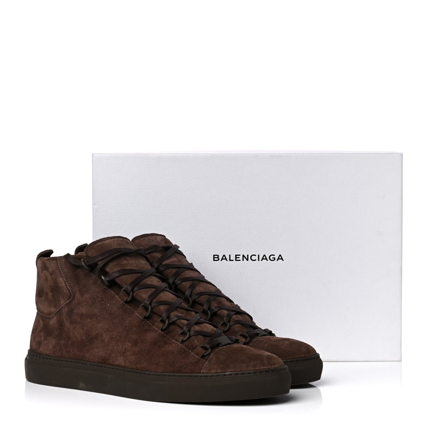 Suede Mens High Top Sneakers 44 Marron Chocolate