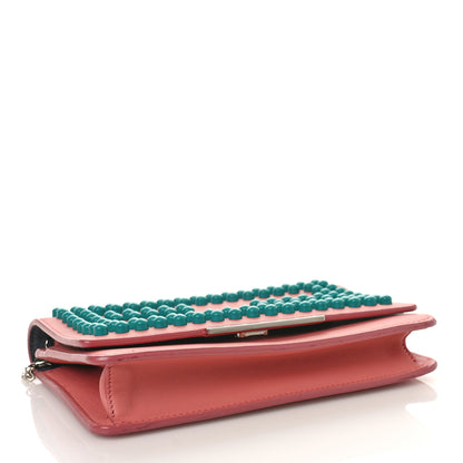 Fendi Vitello Studded Tube Wallet on Chain Pink 4 of 9