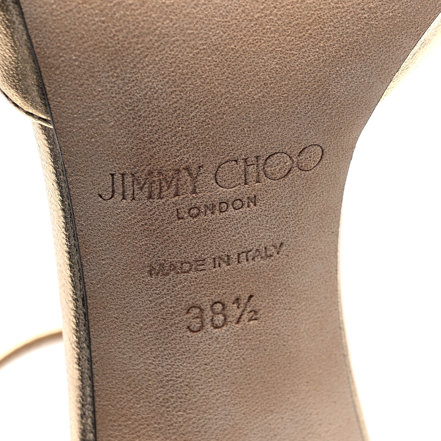 Jimmy Choo Metallic Nappa Crystal Sacora 85 Sandals 38.5 Gold 6 of 8