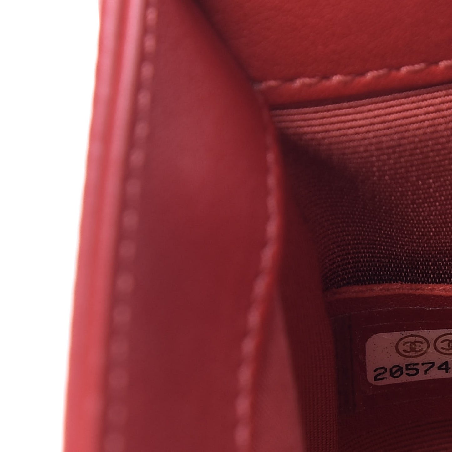 Lambskin Quilted Small Boy Flap Dark Red