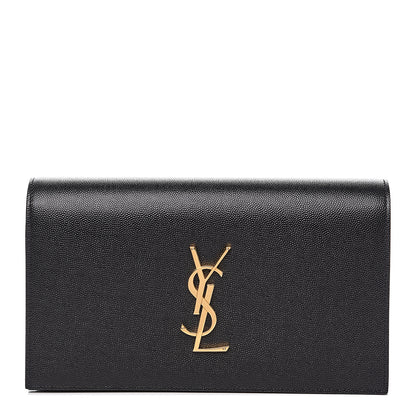 Saint Laurent Grain De Poudre Classic Monogram Kate Clutch Black 1 of 9
