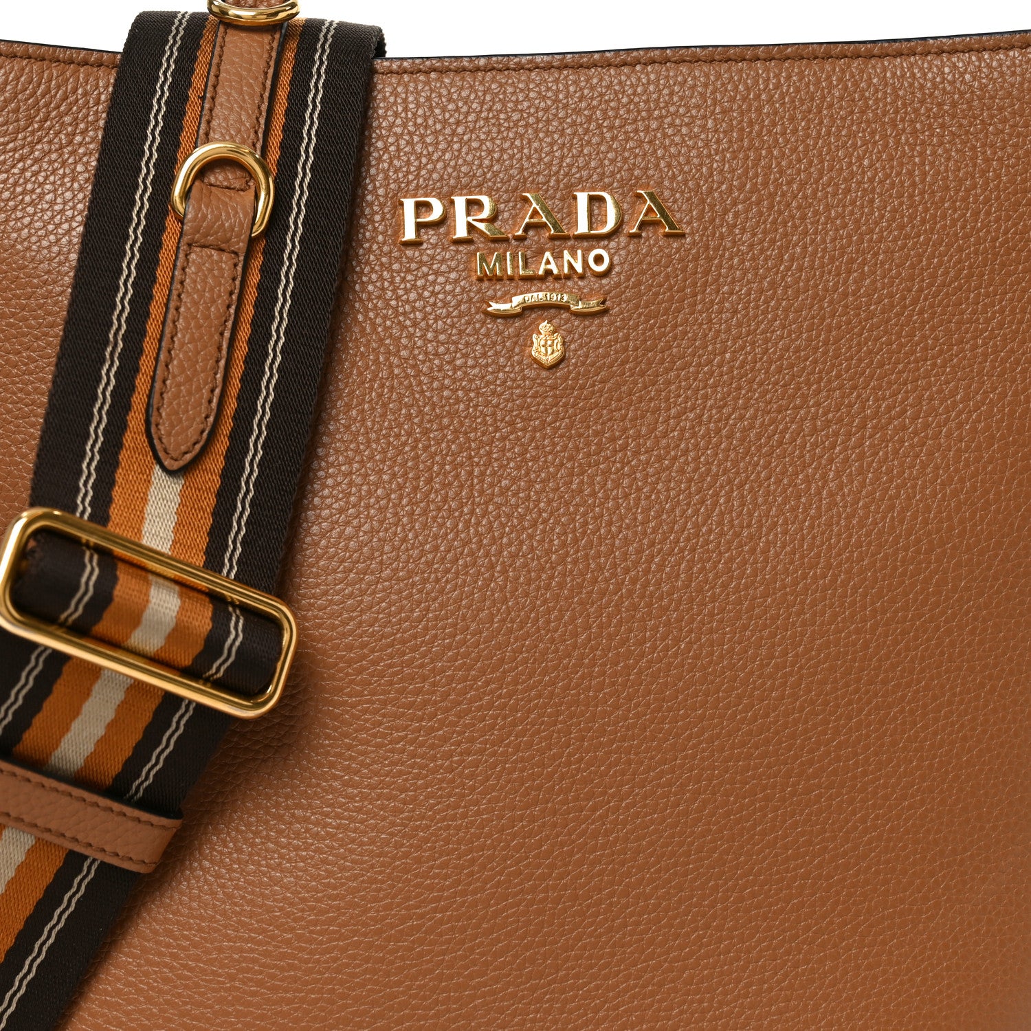 Prada Vitello Phenix Logo Hobo Caramel 7 of 9