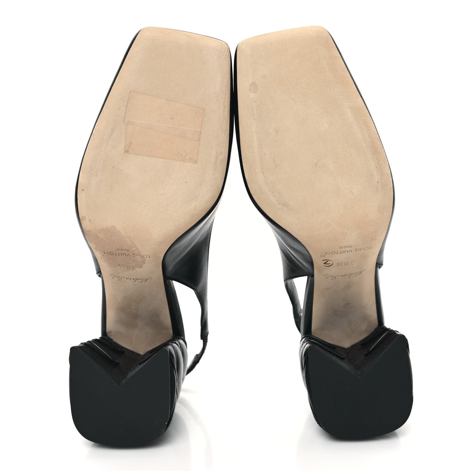 Louis Vuitton Lambskin Shake Slingback Pumps 38.5 Black 5 of 9