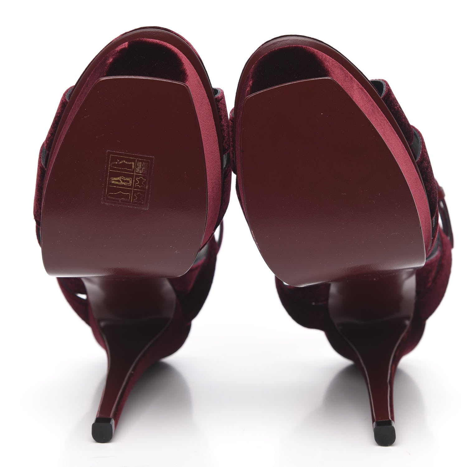 Saint Laurent Velvet Tribute 105 Platform Sandals 40 Burgundy 5 of 9