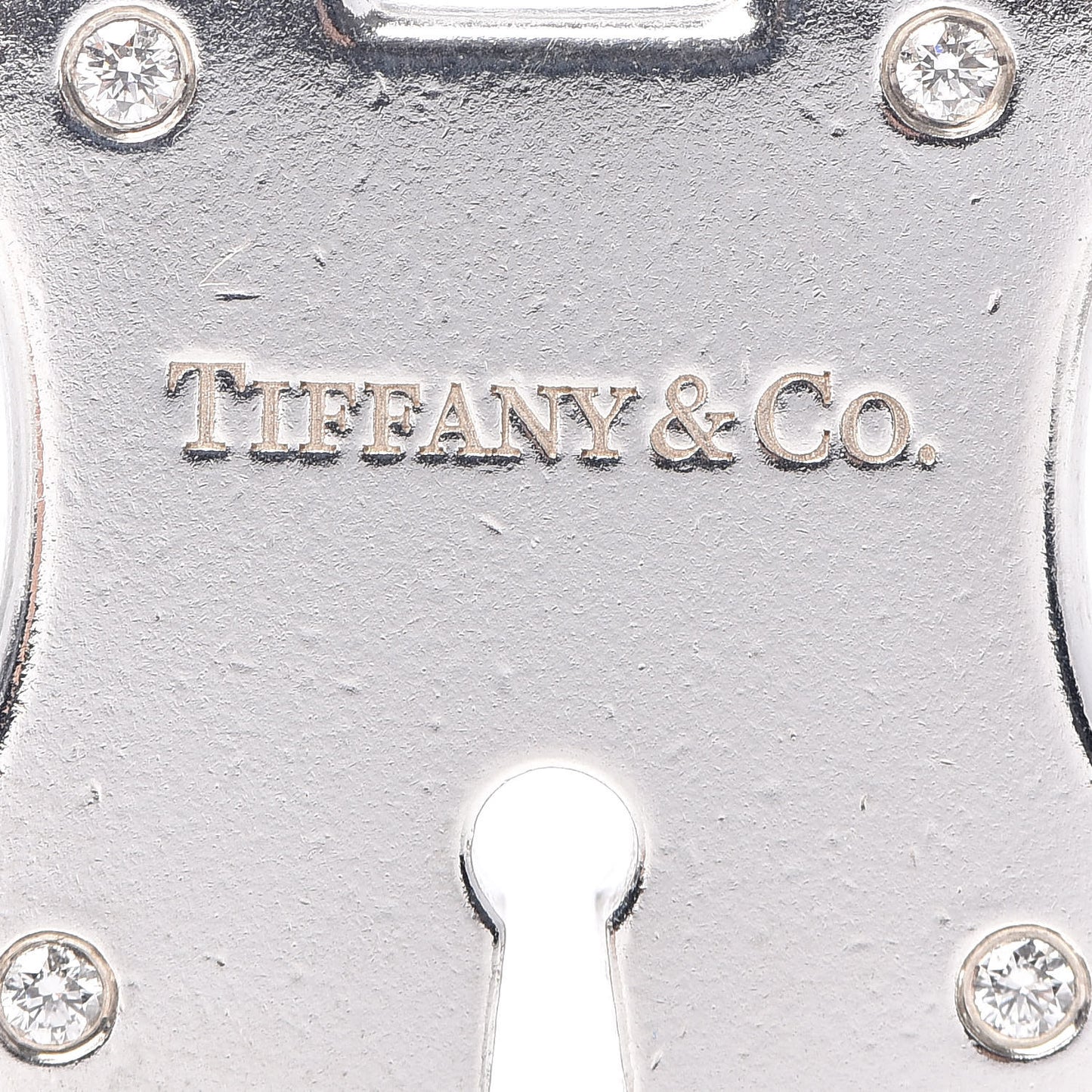 Sterling Silver Diamond Lock Pendant