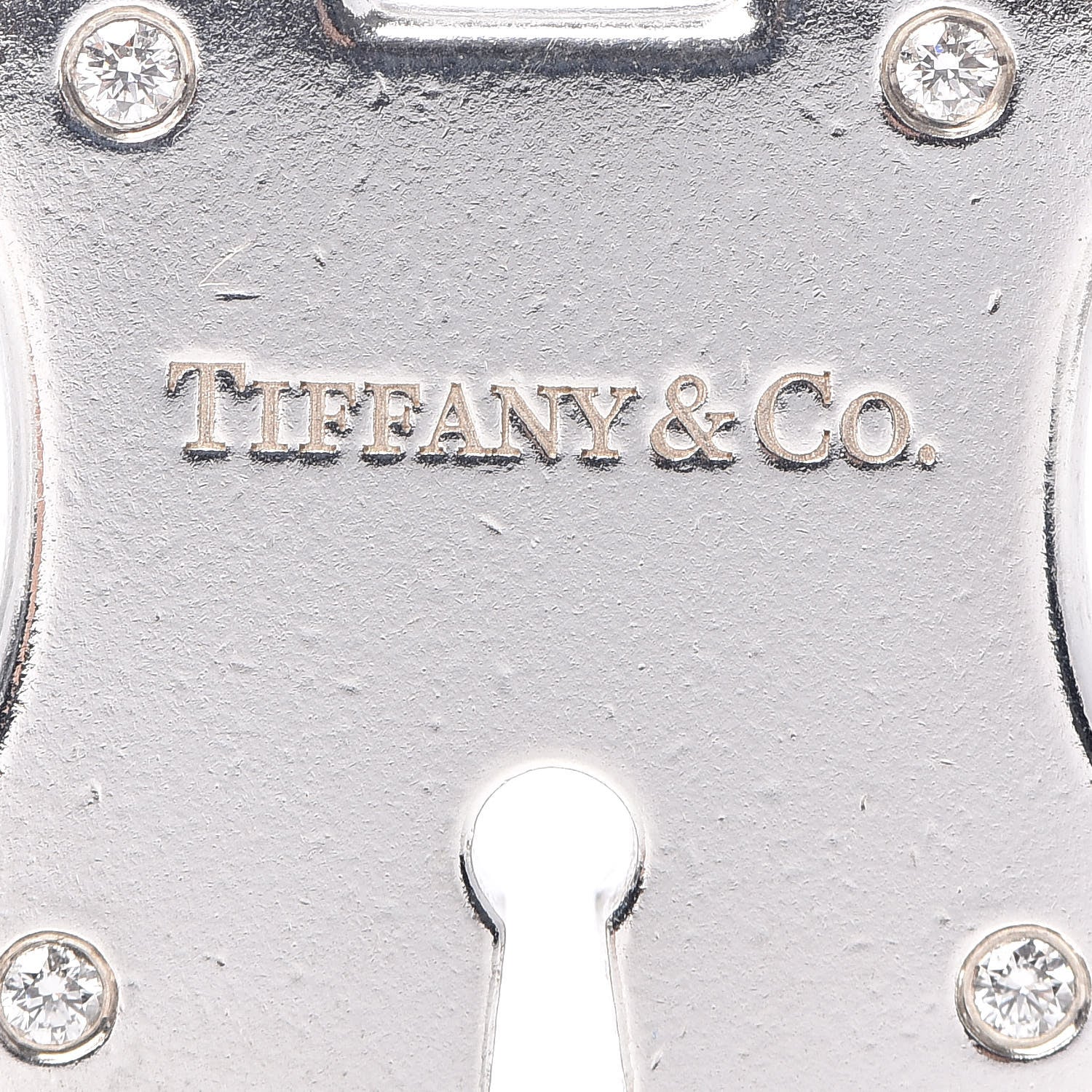 Tiffany Sterling Silver Diamond Lock Pendant 4 of 4