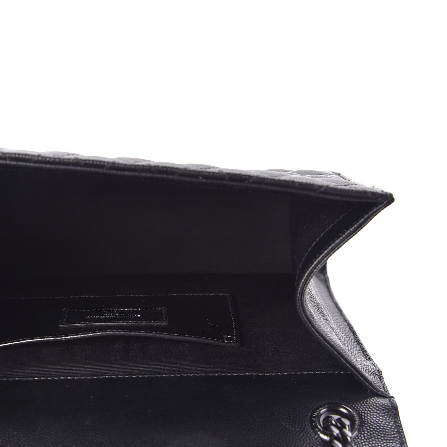 Grain De Poudre Textured Mixed Matelasse Triquilt Medium Monogram Satchel Black