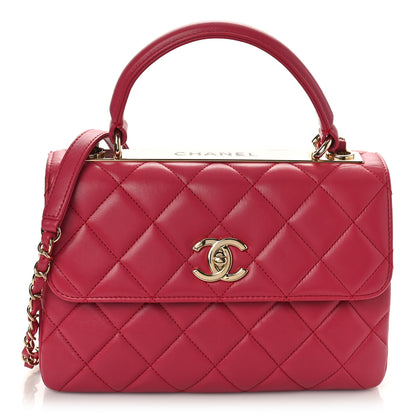 Chanel Lambskin Quilted Small Trendy CC Dual Handle Bag Dark Pink 1 of 9