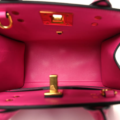 Salvatore Ferragamo Hammered Calfskin Small The Studio Box Bag Hot Pink 5 of 11