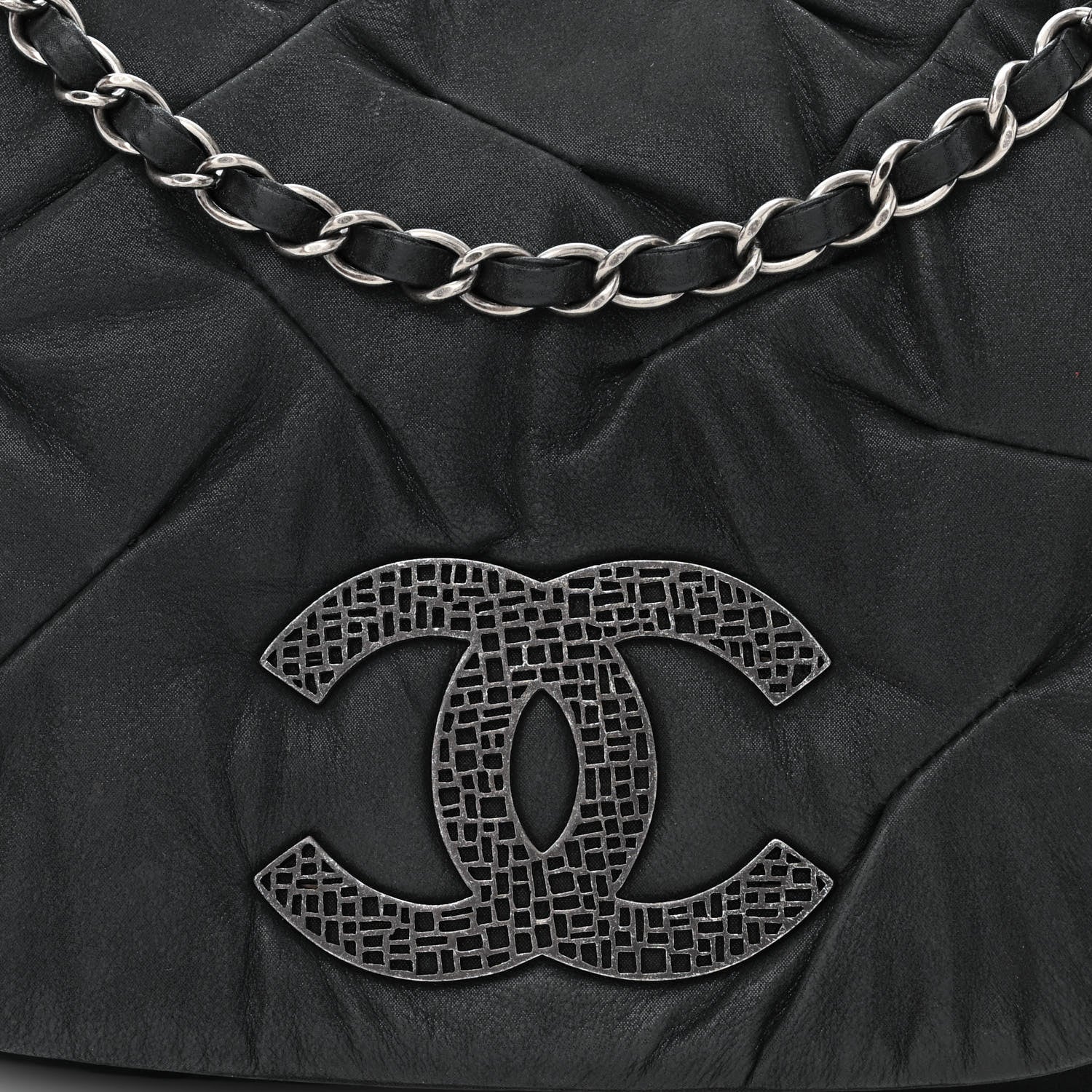 Chanel Iridescent Calfskin Glint Flap Black 8 of 11