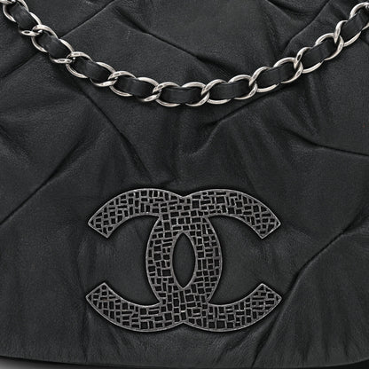 Chanel Iridescent Calfskin Glint Flap Black 8 of 11
