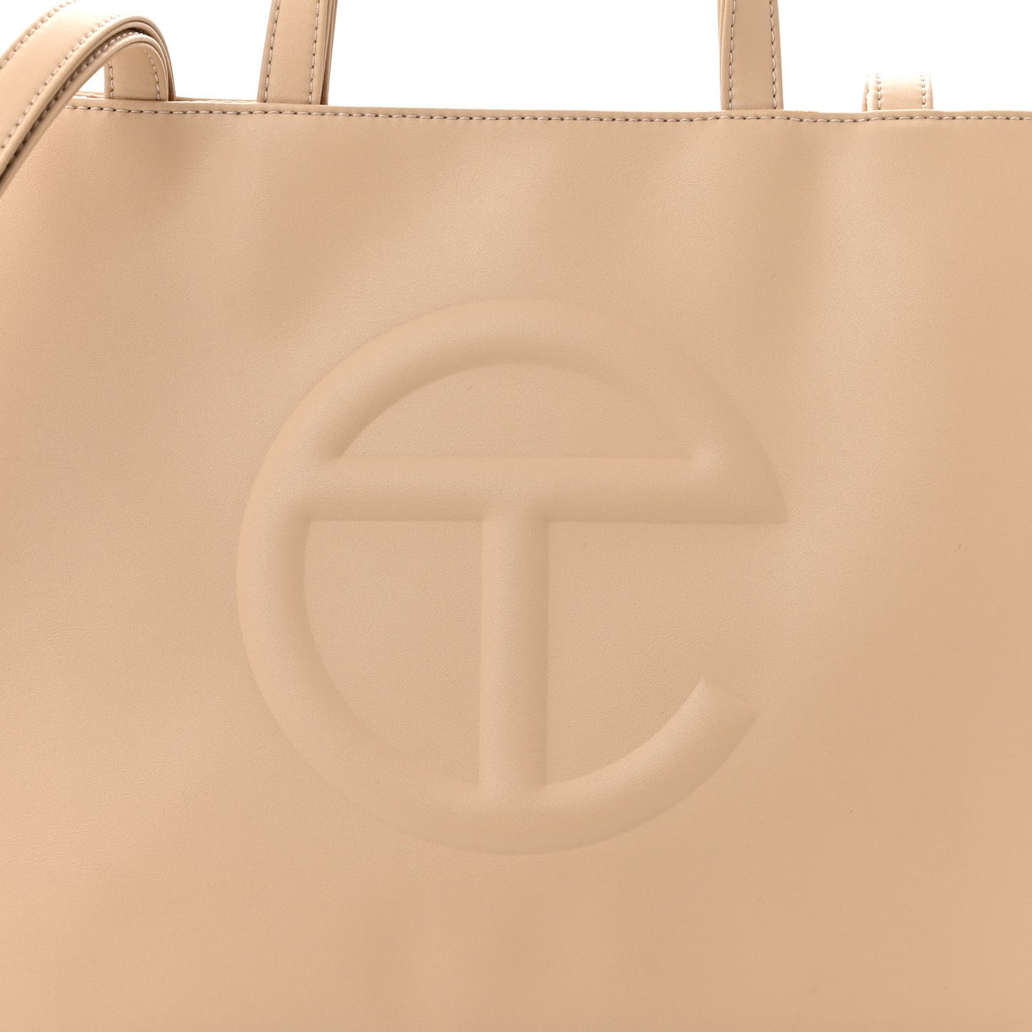 Vegan Leather Medium Shopping Bag Cream