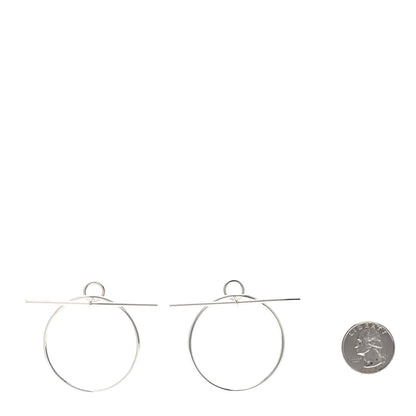 Hermes Sterling Silver MM Loop Earrings 2 of 4