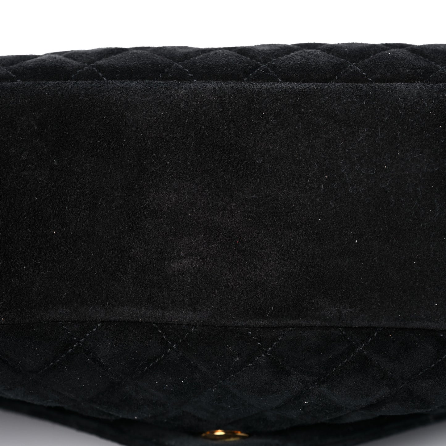 Suede Mixed Matelasse Tri-Quilt Large Monogram Envelope Satchel Black
