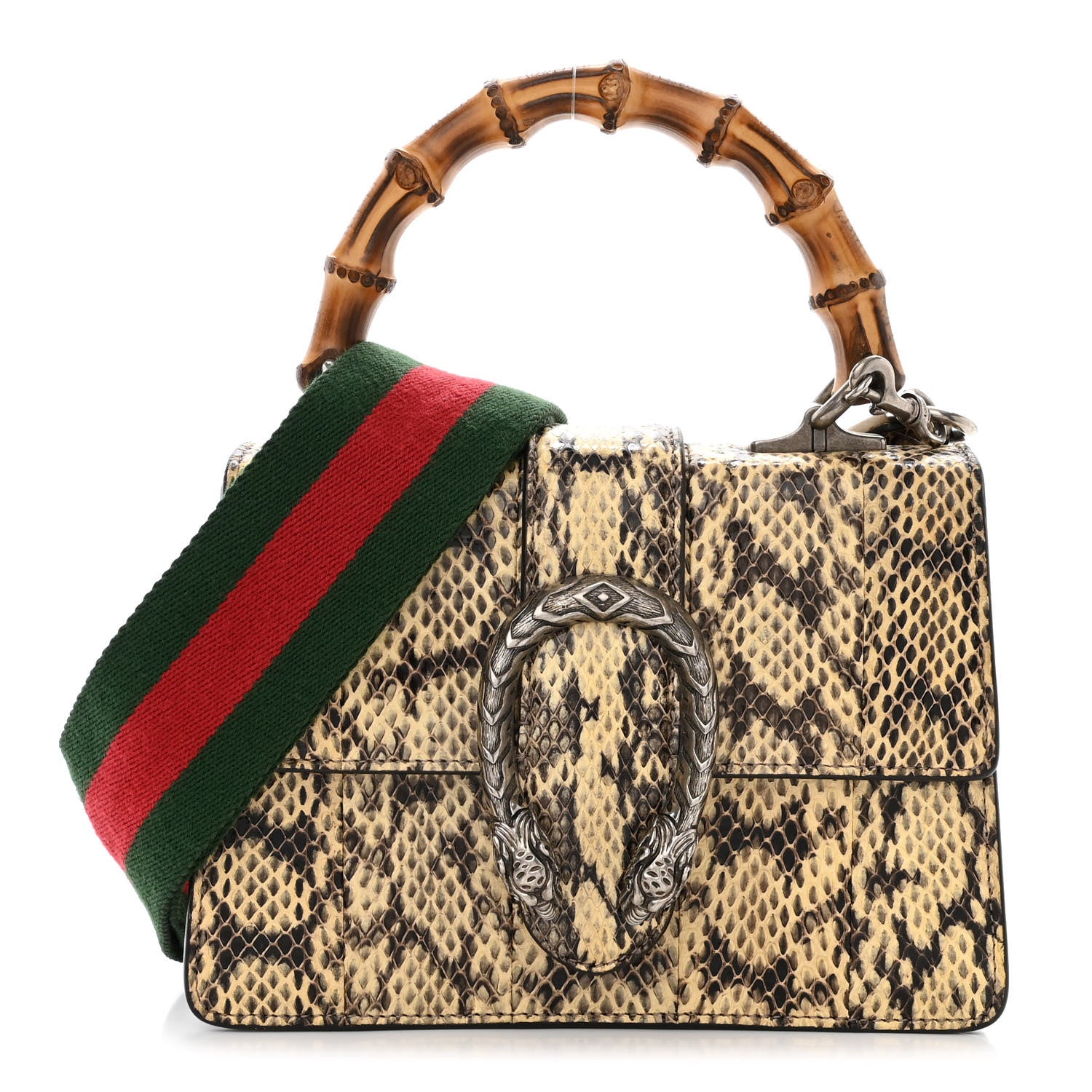 Gucci Snakeskin Bamboo Web Mini Dionysus Top Handle Bag 1388344