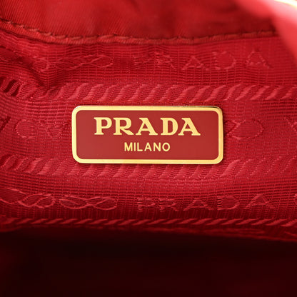 Prada Nylon Vela Saffiano Mini Bucket Crossbody Bag Fuoco 7 of 12