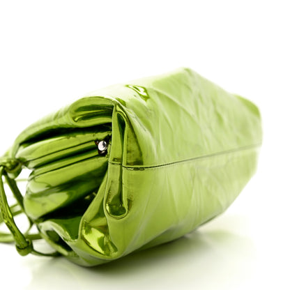 Bottega Veneta Metallic Crushed Calfskin The Mini Pouch Chlorophyll 10 of 12