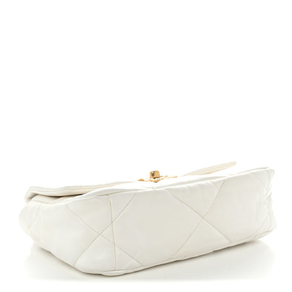 Chanel Goatskin Quilted Medium Chanel 19 Flap White 4 of 10