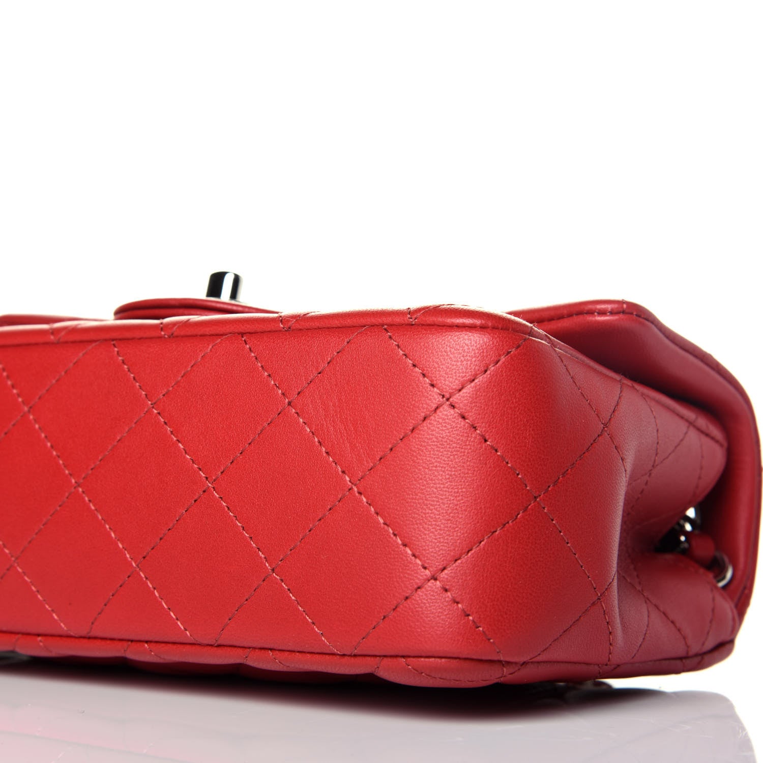 Chanel Lambskin Quilted Mini Rectangular Flap Red 9 of 9