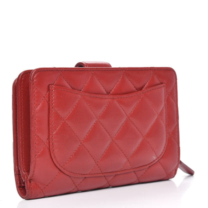 Chanel Lambskin Quilted Zipped Pocket Wallet Red 3 of 11