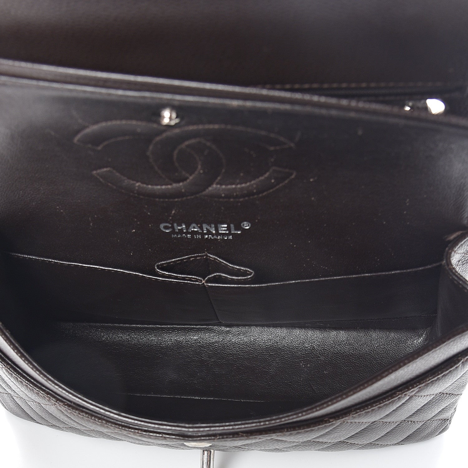 Chanel Caviar Quilted Medium Double Flap Dark Brown 4 of 8