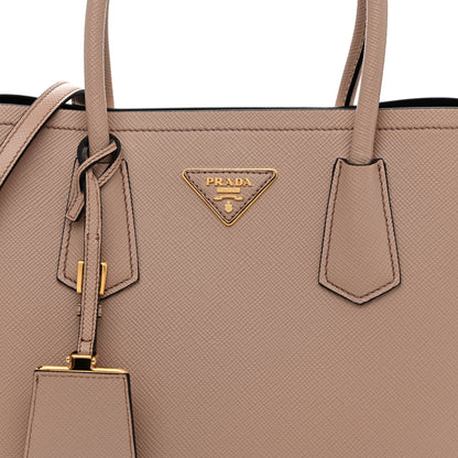 Prada Saffiano Cuir Small Double Bag Cipria Black 8 of 10