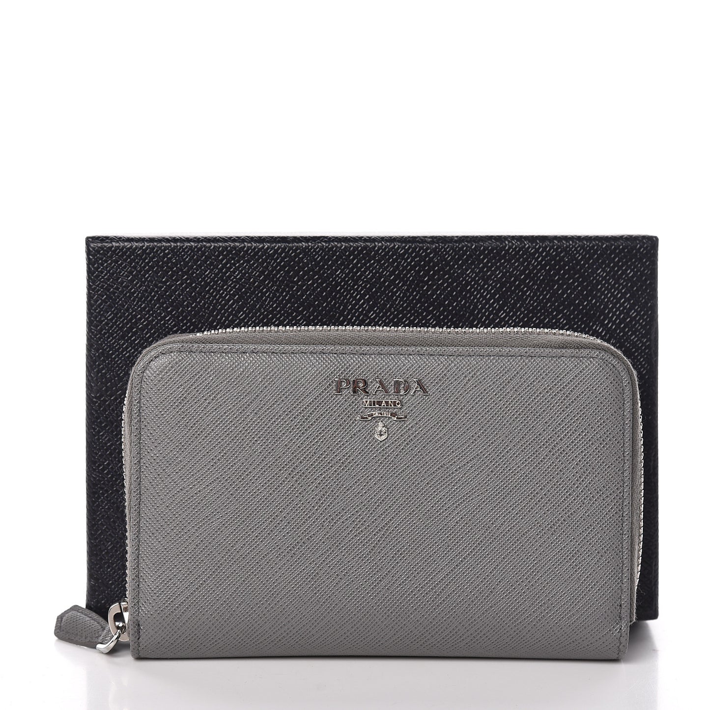 Saffiano Metal Zip Around Wallet Marmo