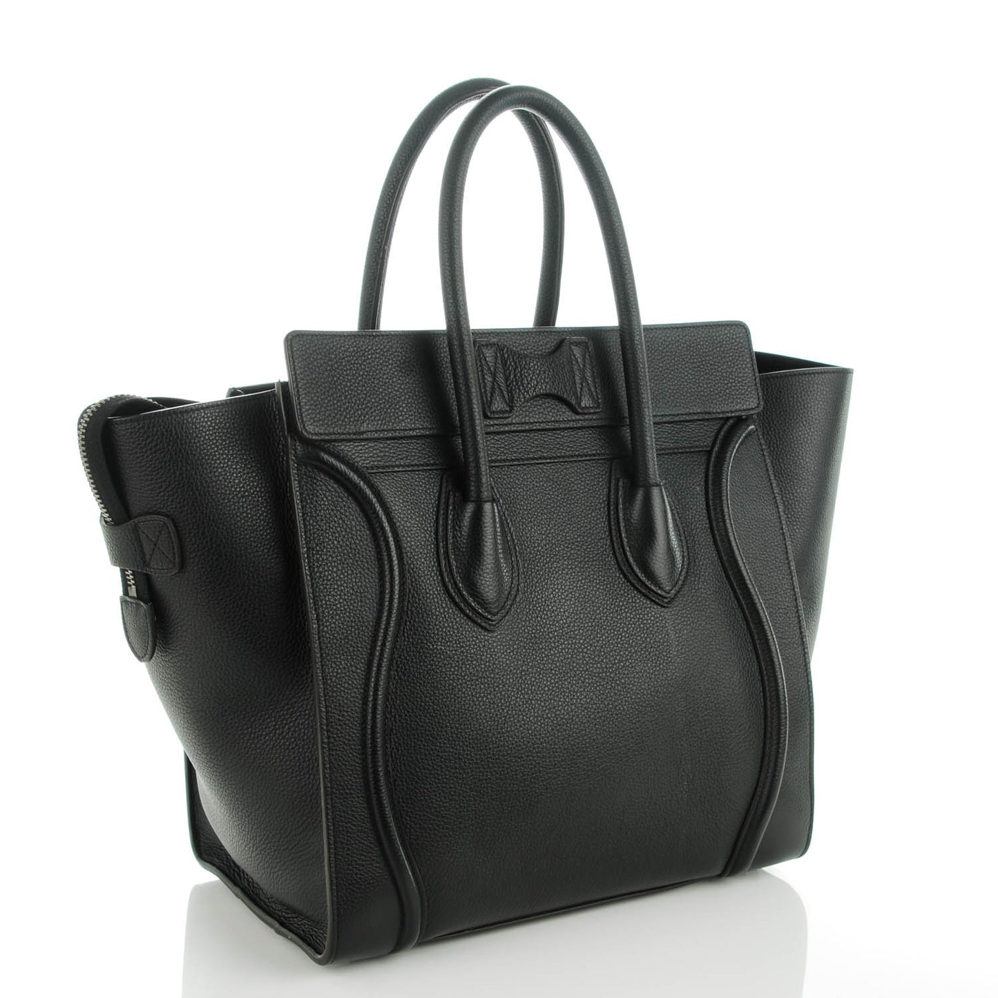 Drummed Calfskin Mini Luggage Black