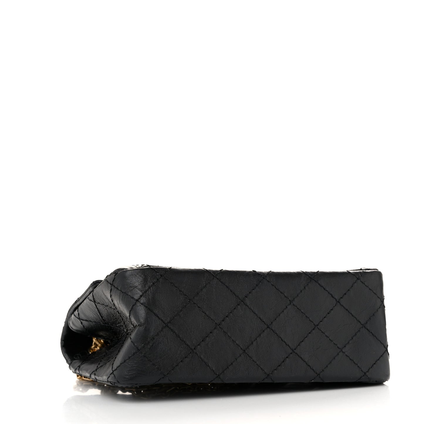 Aged Calfskin Quilted 2.55 Reissue Mini Flap Black