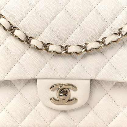 Chanel Caviar Quilted Medium Double Flap White 8 of 13