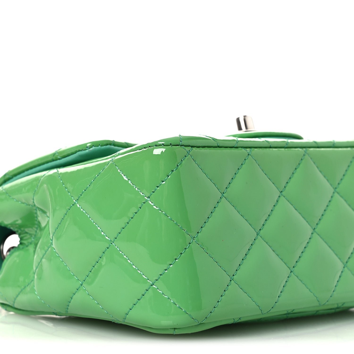 Chanel Patent Calfskin Quilted Mini Square Flap Green 9 of 12