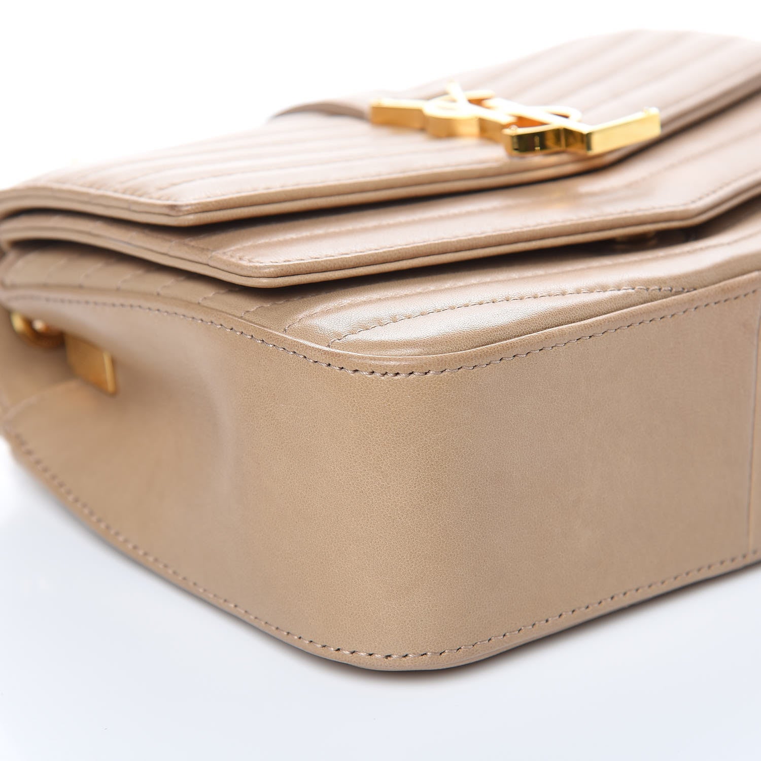 Saint Laurent Lambskin Matelasse Chevron Monogram Small Sulpice Bag Sable Beige 8 of 12