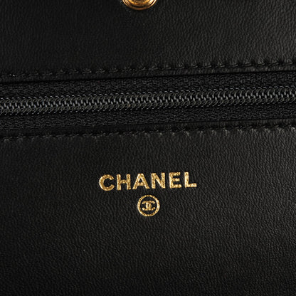 Chanel Lambskin Quilted Boy Wallet On Chain WOC Black 5 of 8