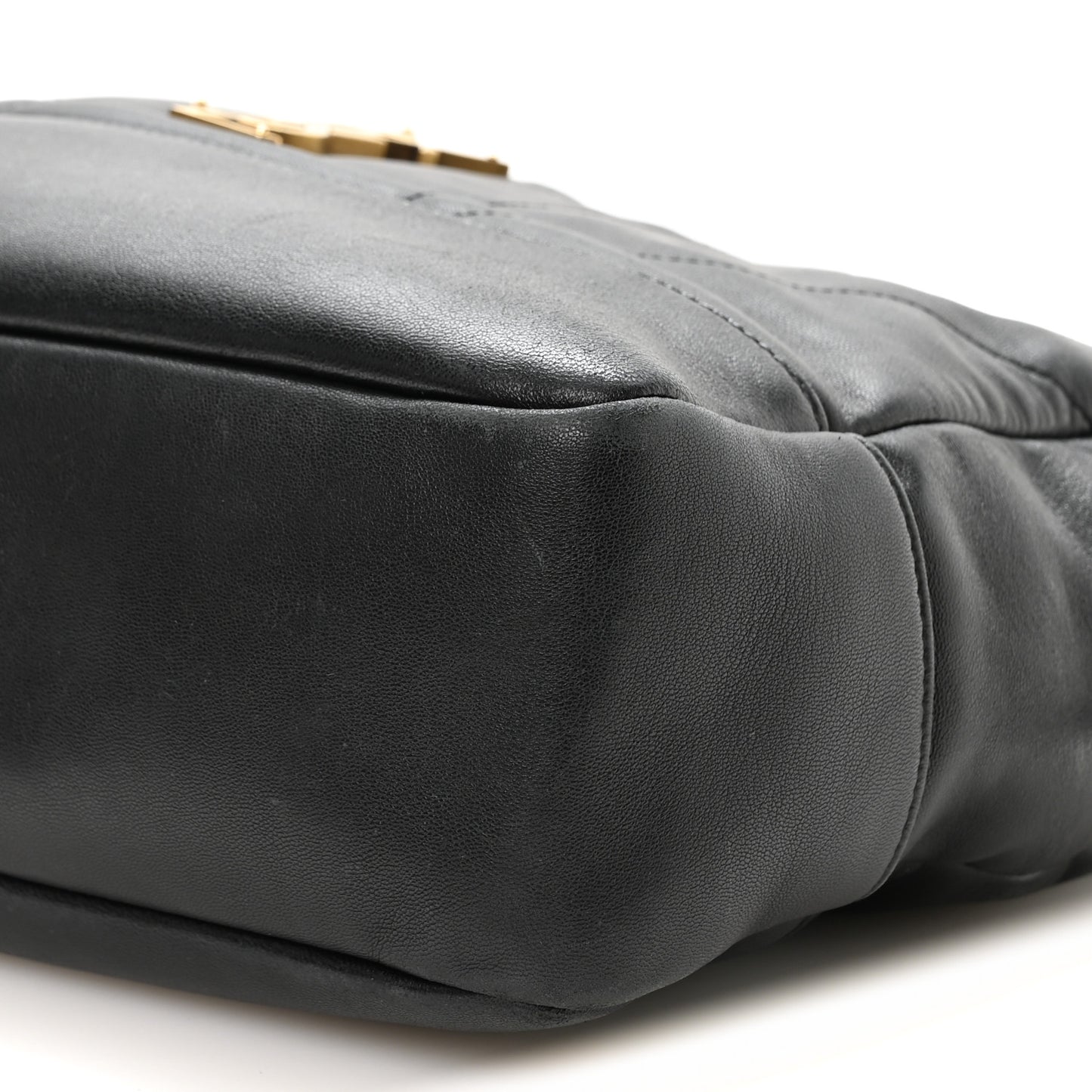 Lambskin Small Jamie Shopping Tote Black