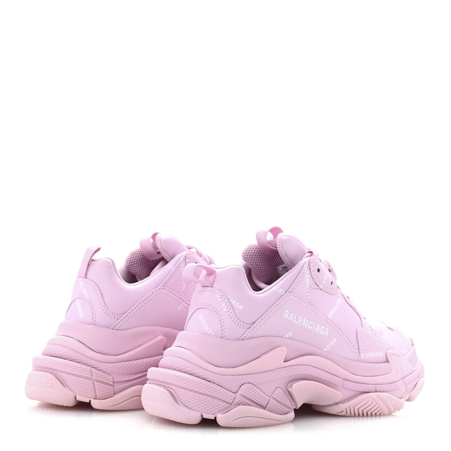 Technical Fabric Mesh Allover Logo Womens Triple S Sneakers 37 Pink White