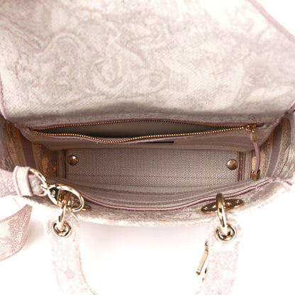 Christian Dior Canvas Toile De Jouy Reverse Embroidered Medium Lady D-Lite Rose 5 of 10