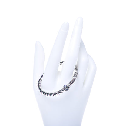 David Yurman Sterling Silver Blue Sapphire 5mm Cable Classics Single Station Bracelet 2 of 5