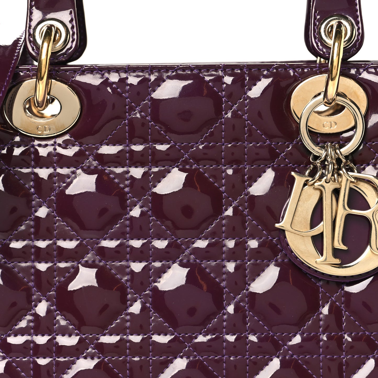 Patent Cannage Medium Lady Dior Purple