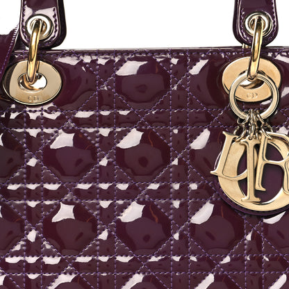 Christian Dior Patent Cannage Medium Lady Dior Purple 8 of 13