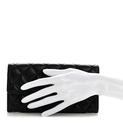 Chanel Lambskin Quilted Large Flap Wallet Black 2 of 12
