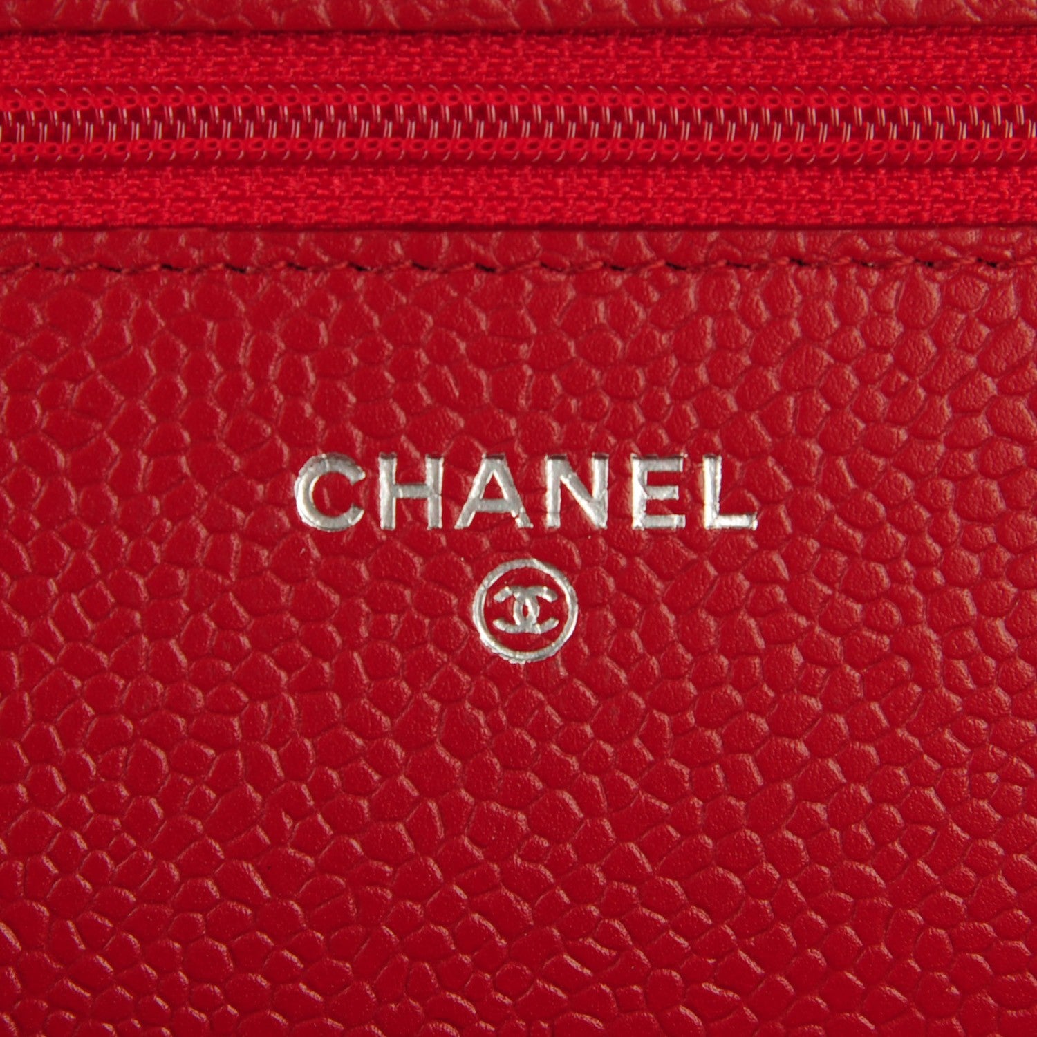Chanel Caviar Quilted Wallet On Chain WOC Dark Red 6 of 8