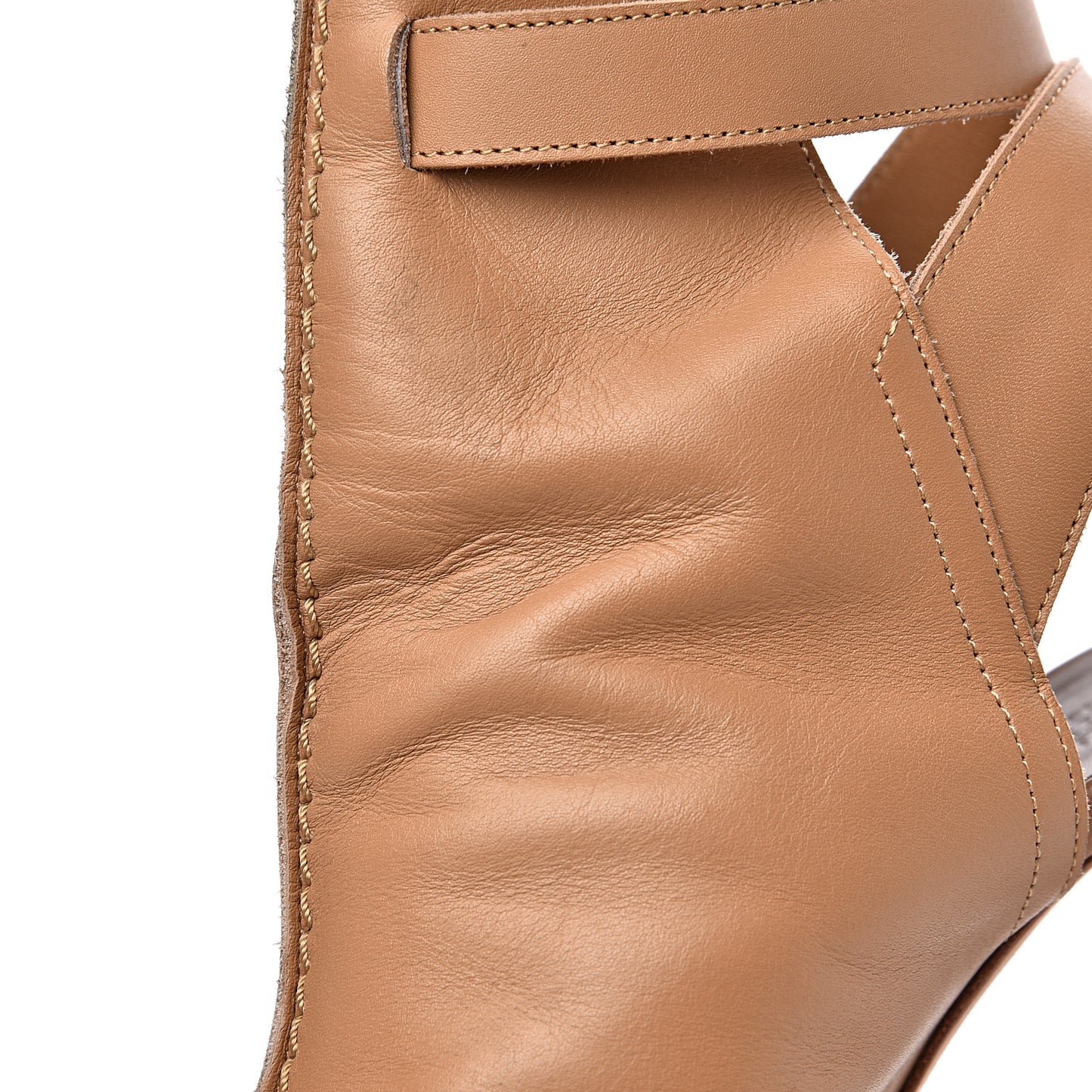 Calfskin Ankle Peep Toe Booties 36