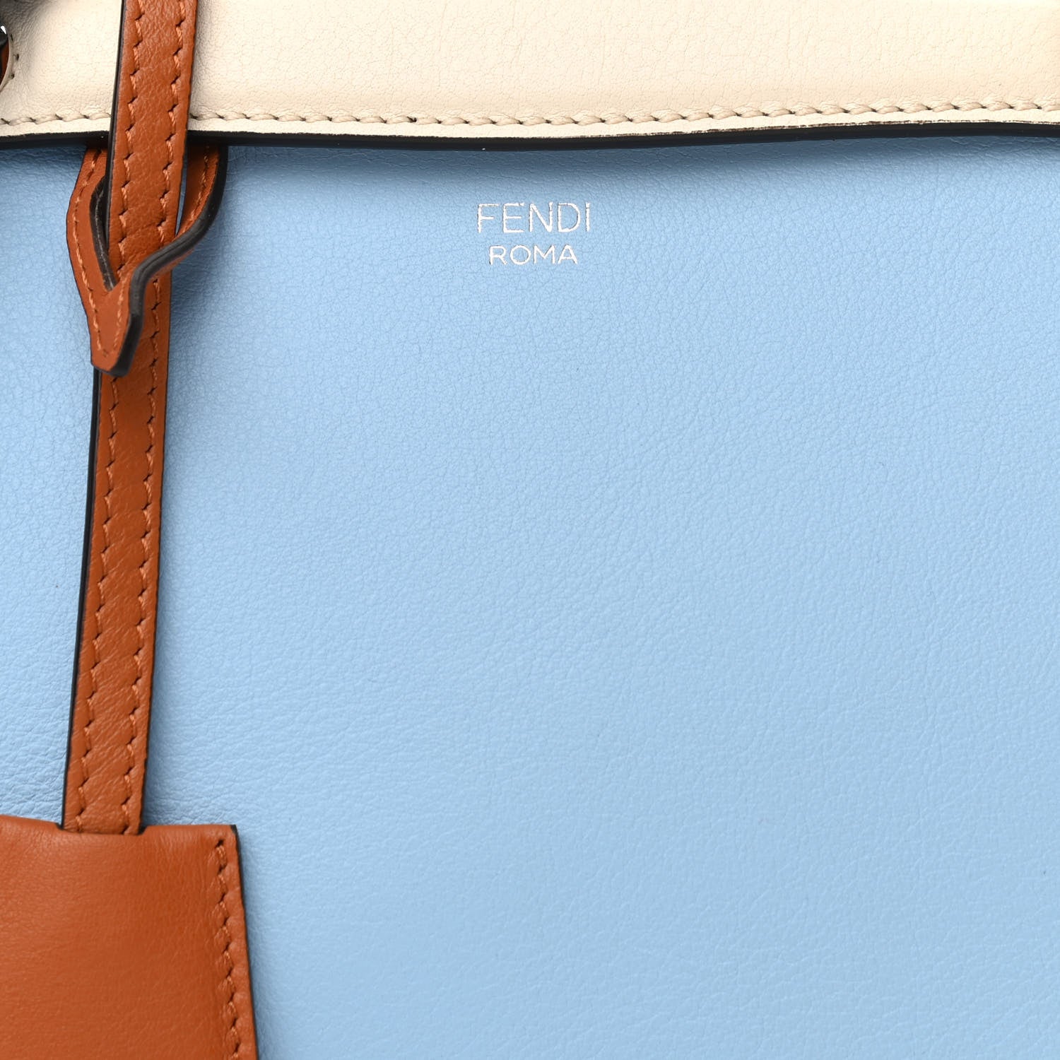 Fendi Vitello Dolce 4 Color Medium By The Way Boston Bag Placid Blue Brandy Multicolor 7 of 9