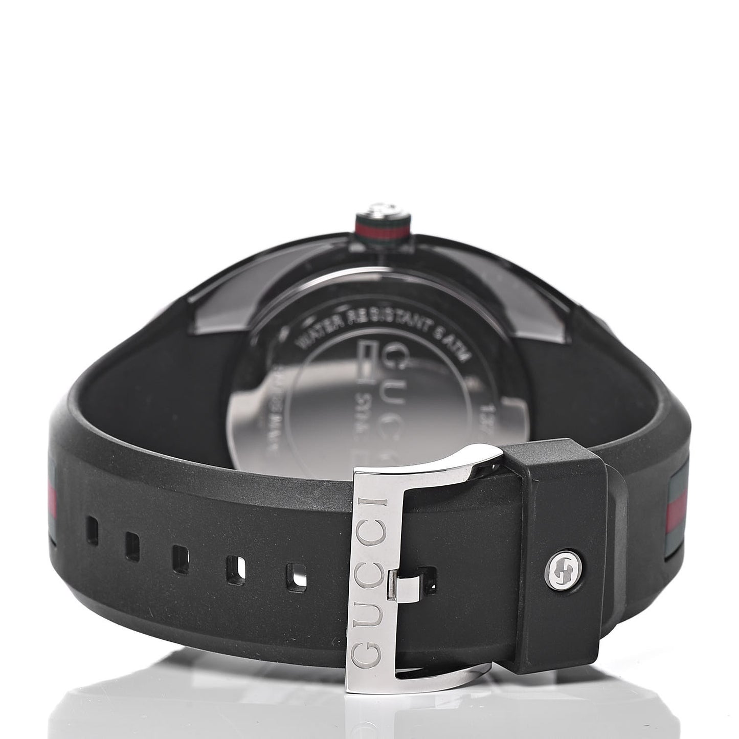 Stainless Steel Rubber 46mm Sync Web Quartz Watch Black