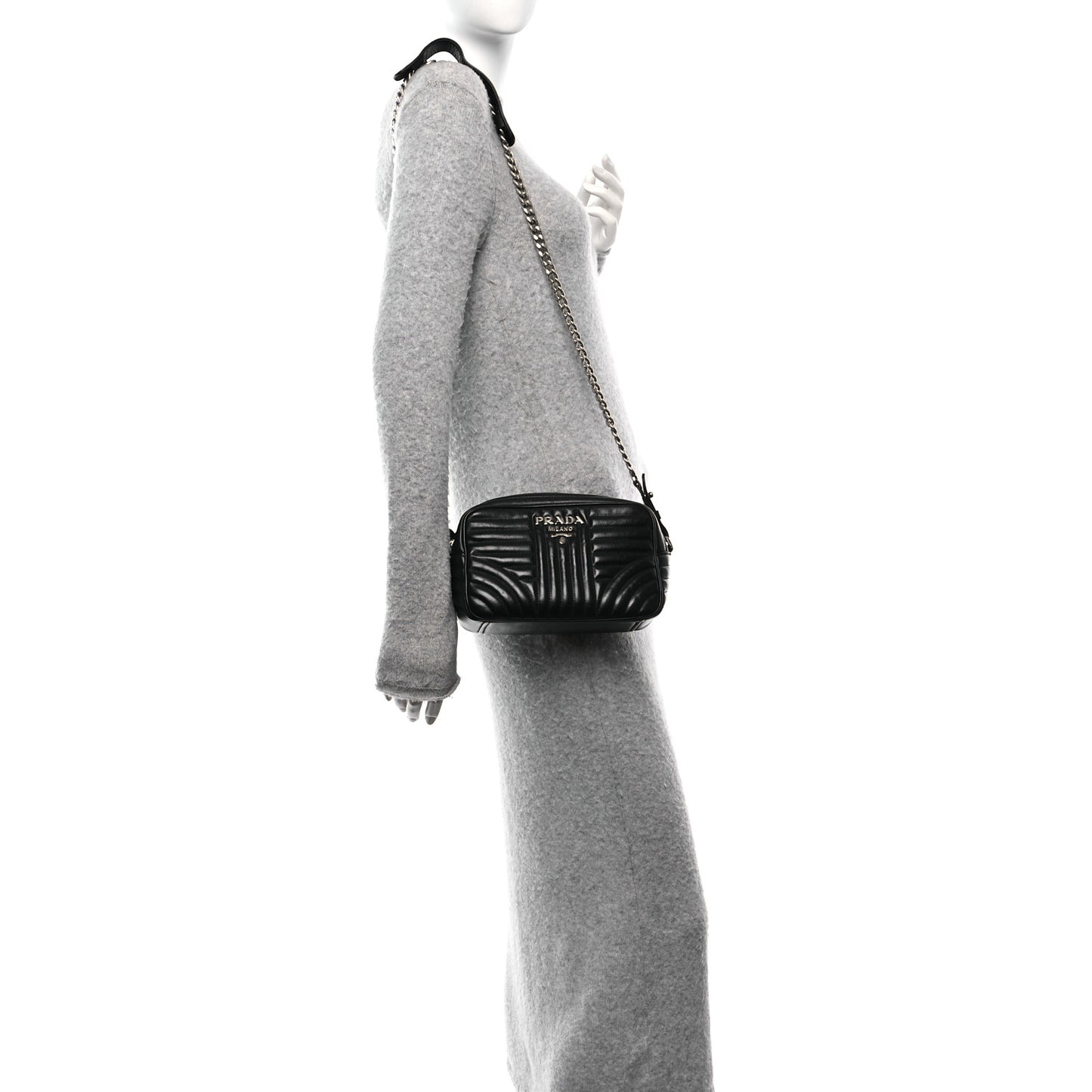 Soft Calfskin Diagramme Camera Bag Black