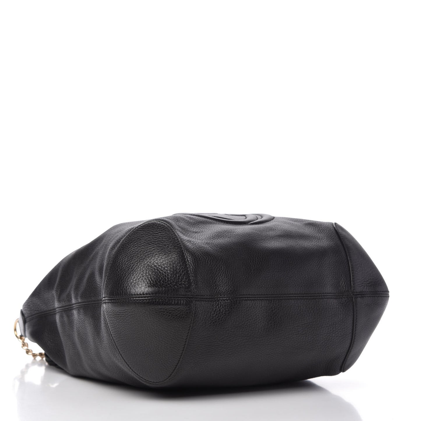 Pebbled Calfskin Medium Soho Chain Hobo Black