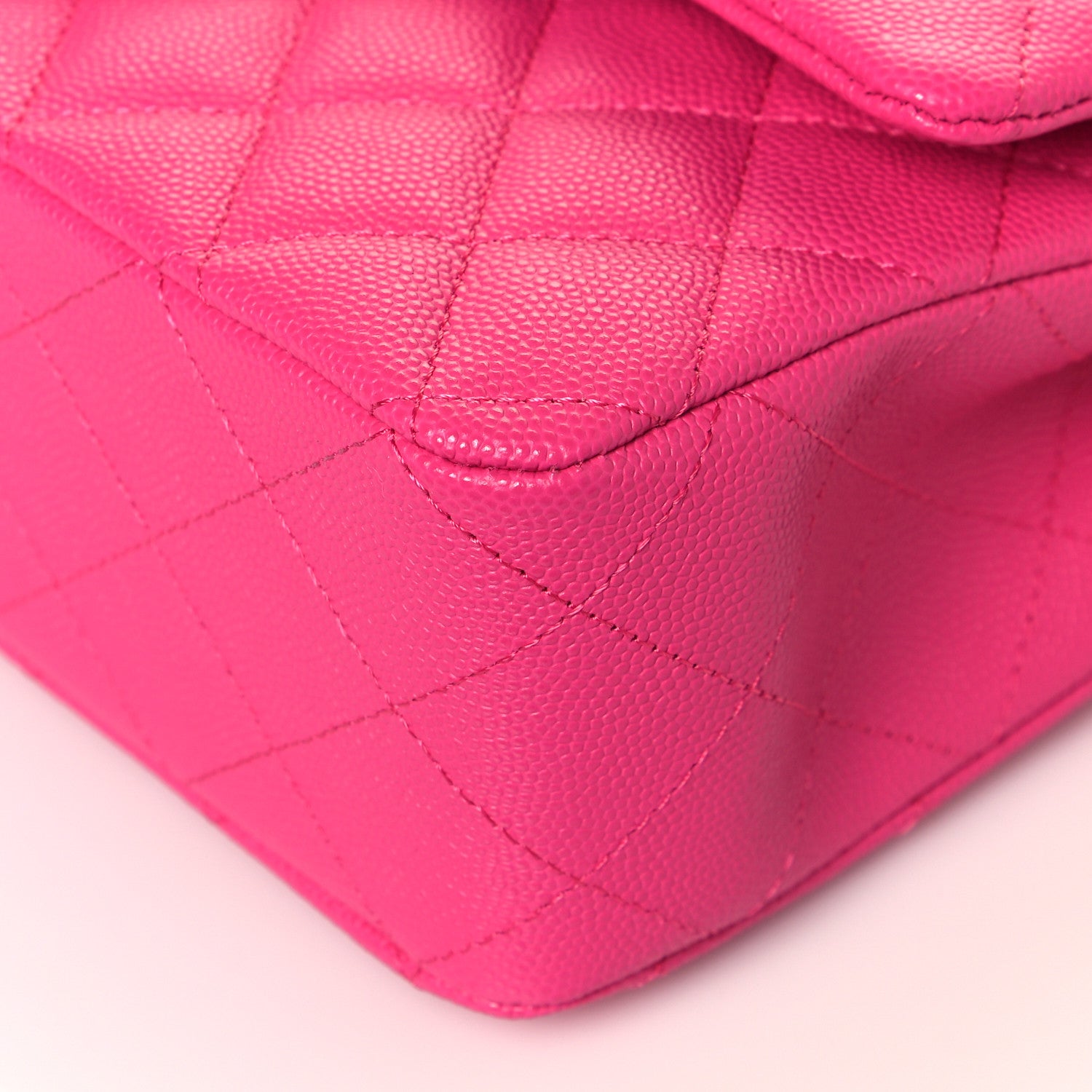Chanel Caviar Quilted Medium Double Flap Dark Pink 9 of 11